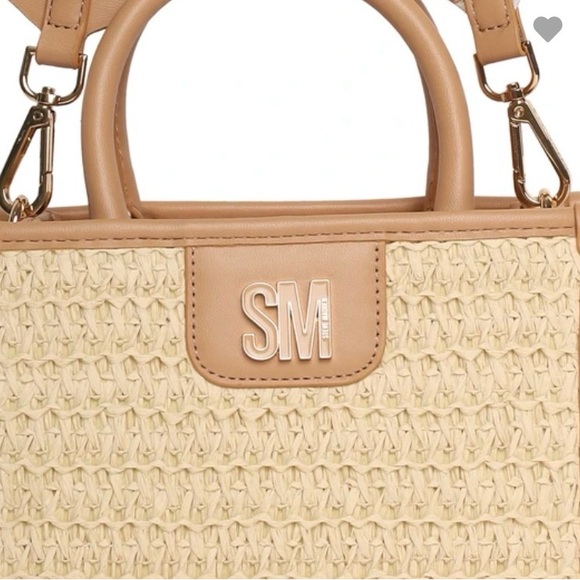 Steve Madden Small Straw Camel Satchel NWT - Picture 2 of 7